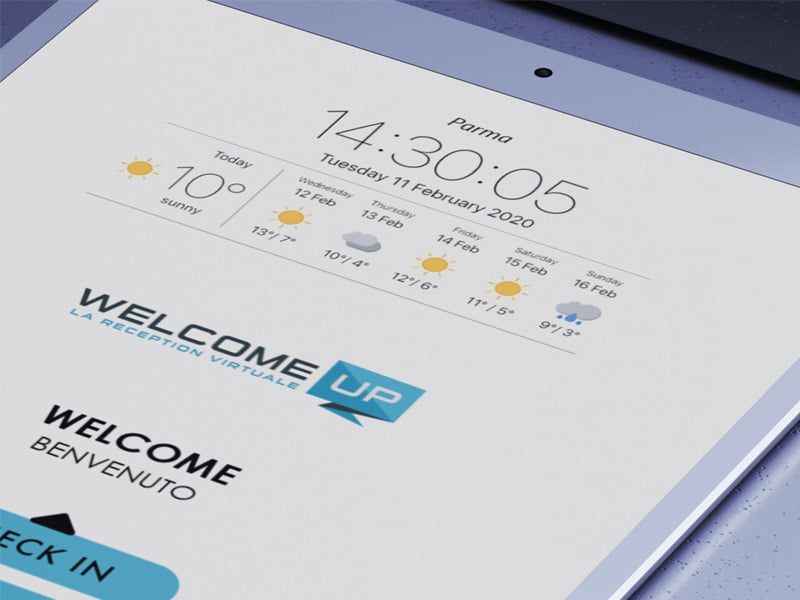 Interfaccia reception virtuale WelcomeUP