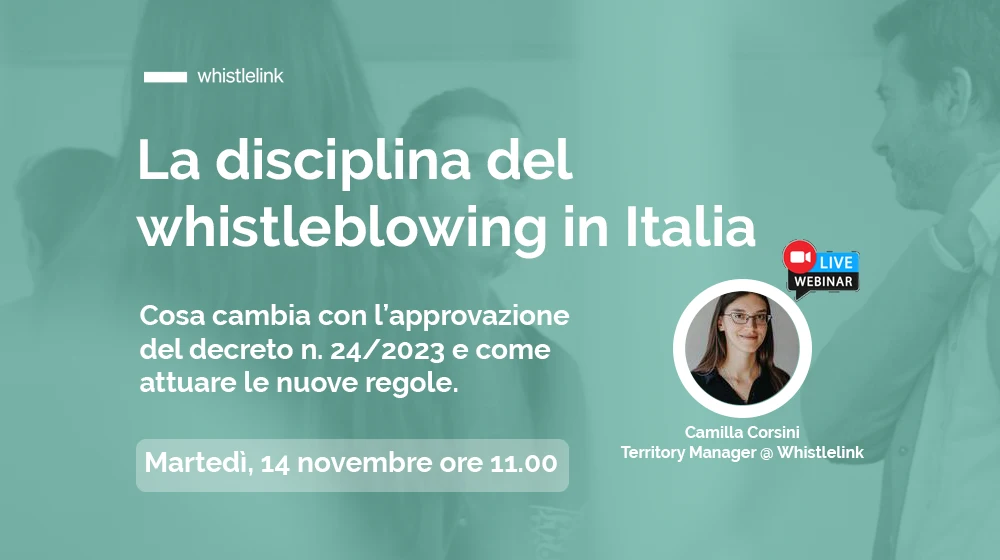 Webinar whistleblowing 14 Novembre 2023